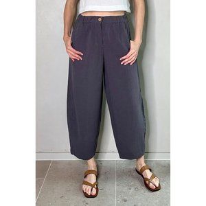 Cotton Linen Purple Trousers - Bohemian Style Harem Pants